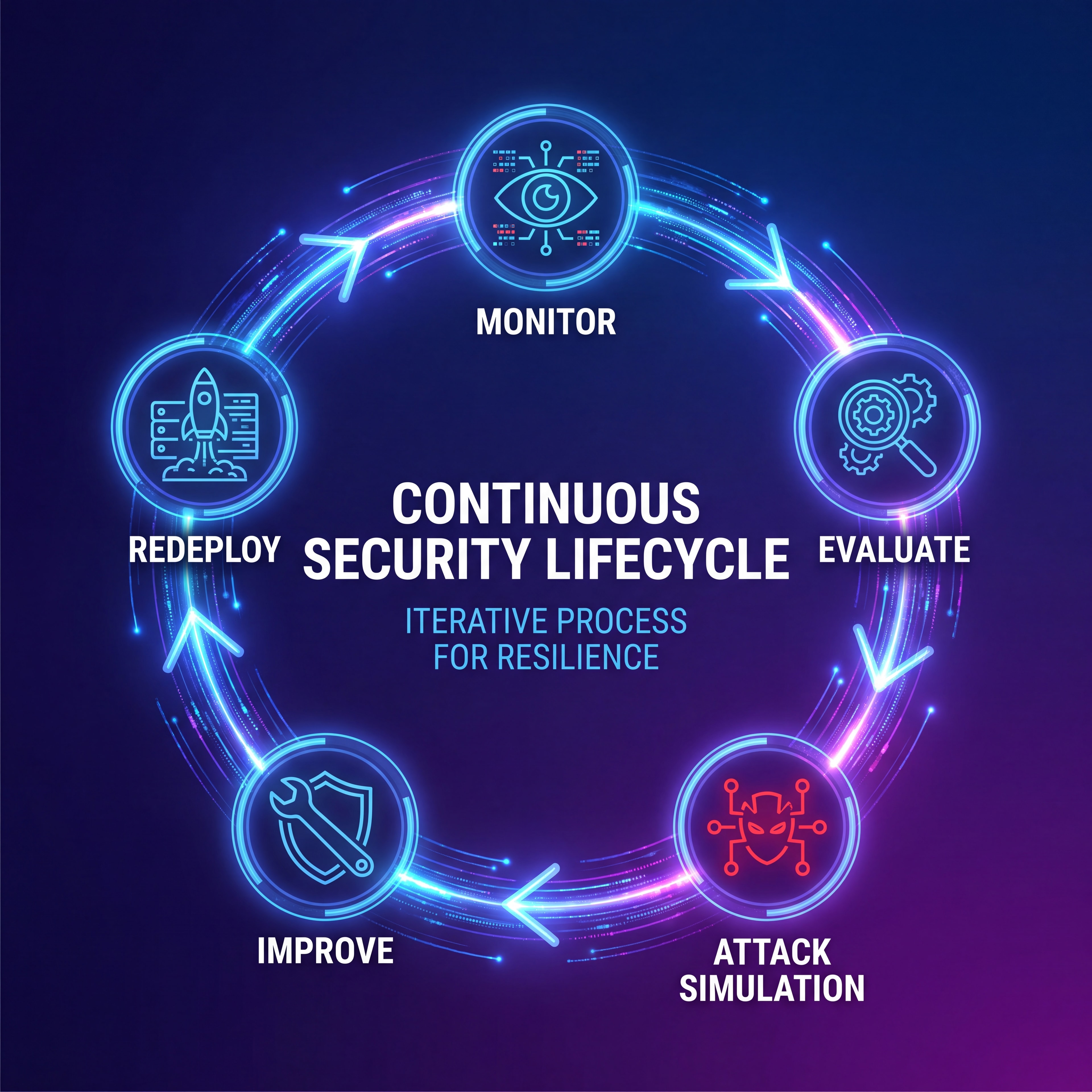 Continuous AI security monitoring and evaluation across the system lifecycle