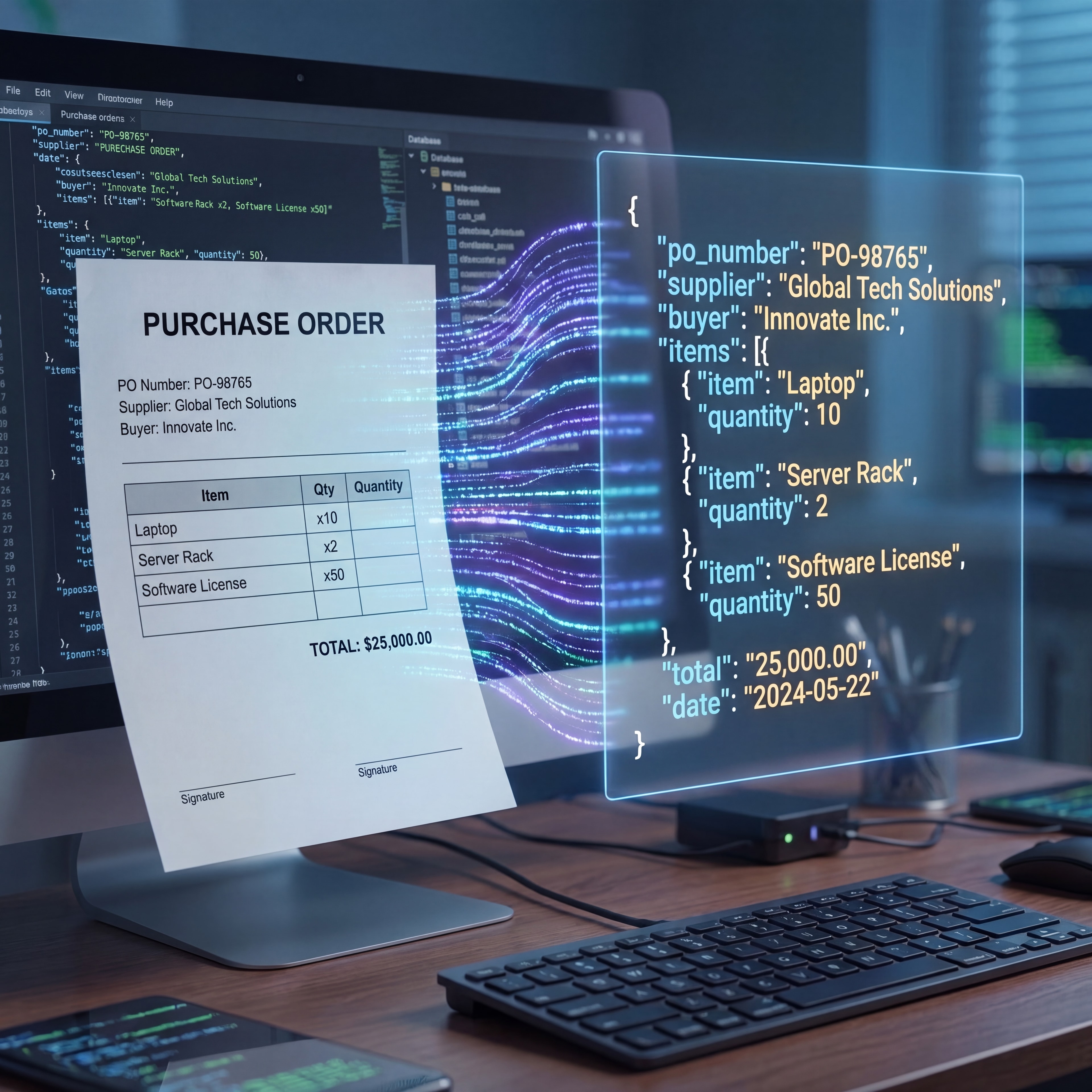 Intelligent document extraction converting business documents into structured data