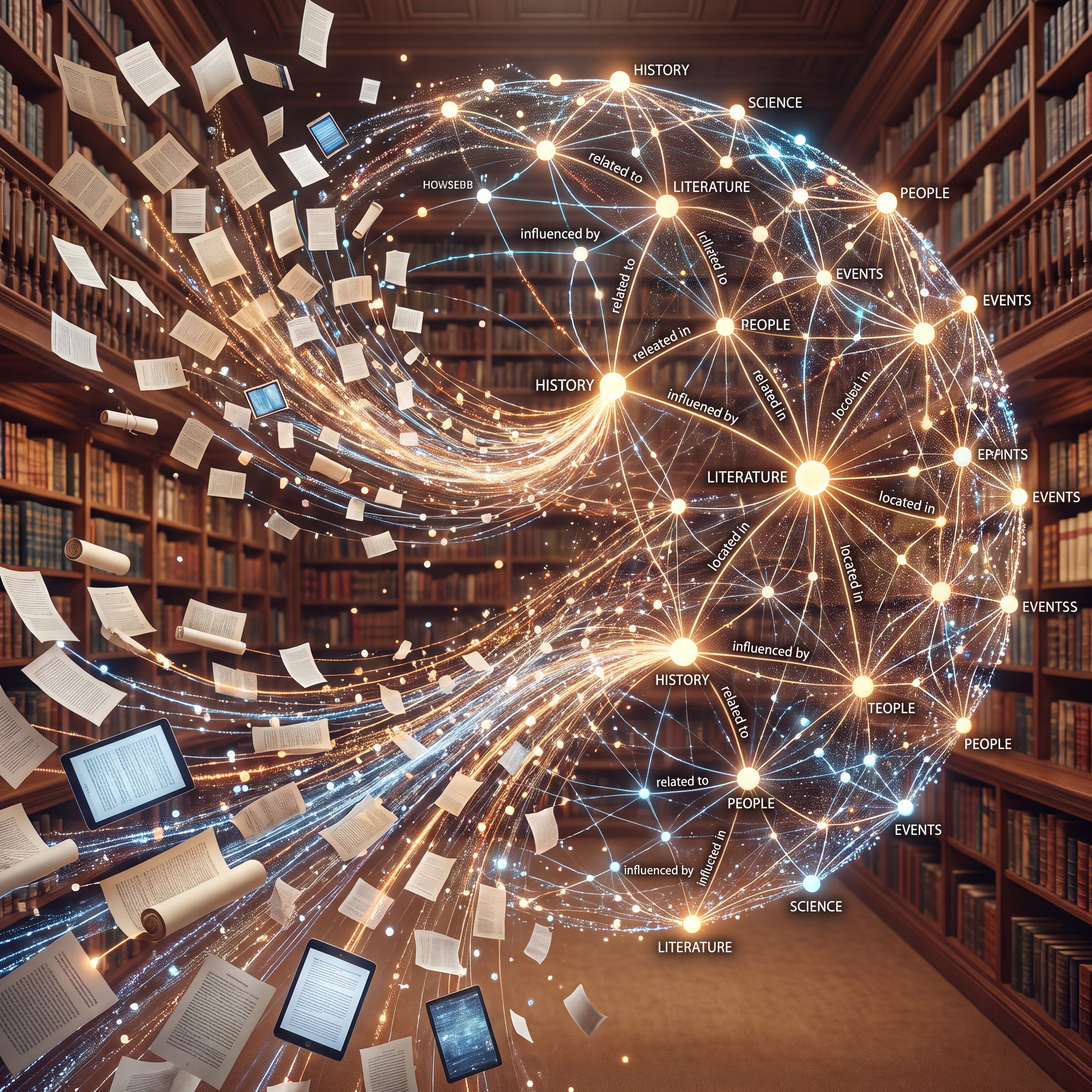 Knowledge mining system revealing relationships and insights across organizational data